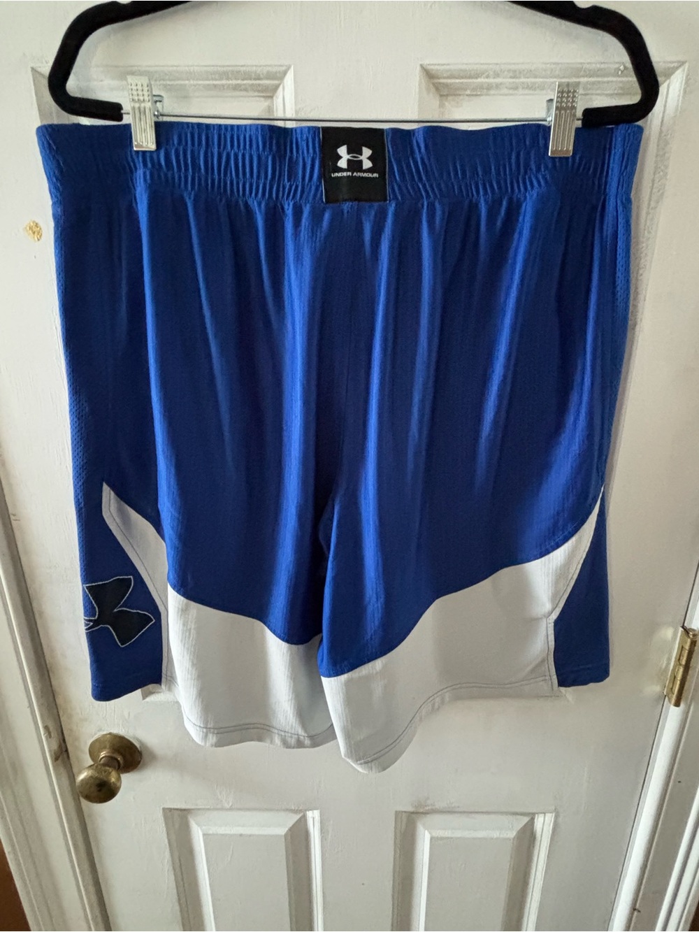 Under Armour Royal Blue and White Men's Training Shorts - Picture 9 of 10